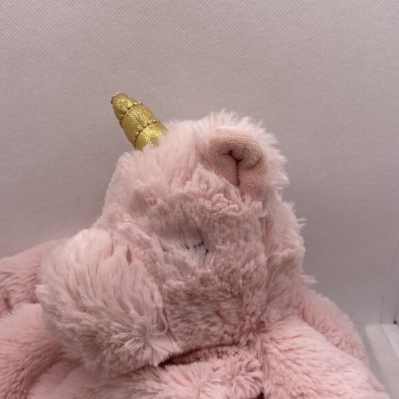 Kellytoy K. Luxe Baby Security Blanket Pink Unicorn Plush Head Lovey Rattle Toy - Picture 3 of 9